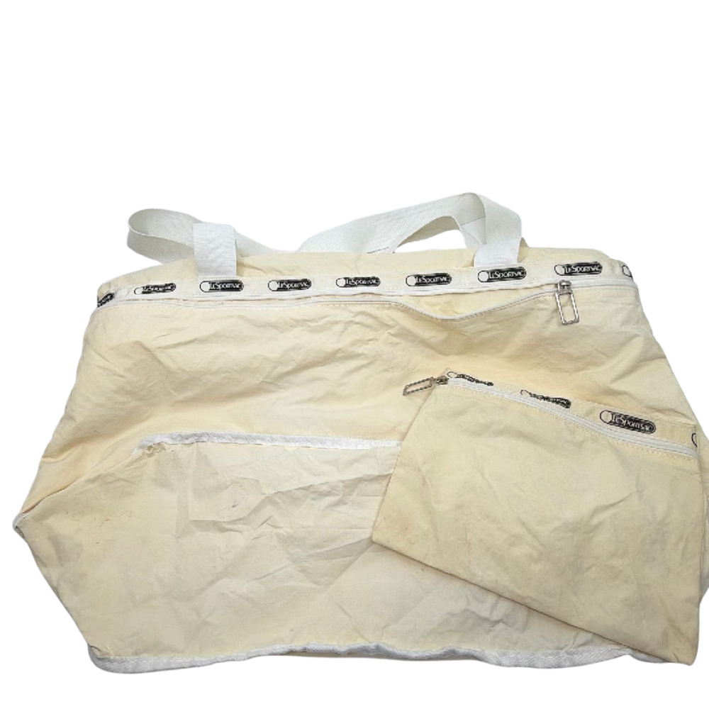 LeSportsac Weekender Beige Nylon Duffle Bag